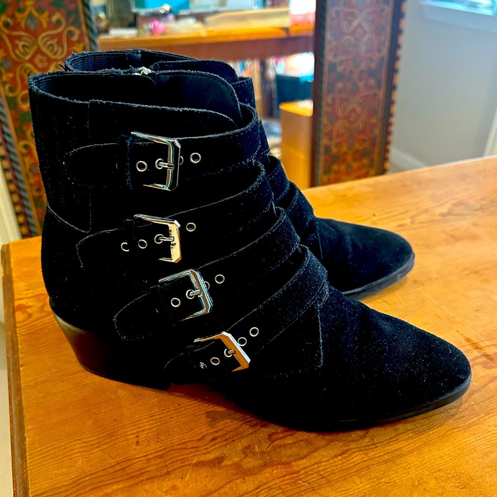 Dolce Vita Black Buckle Ankle Boots